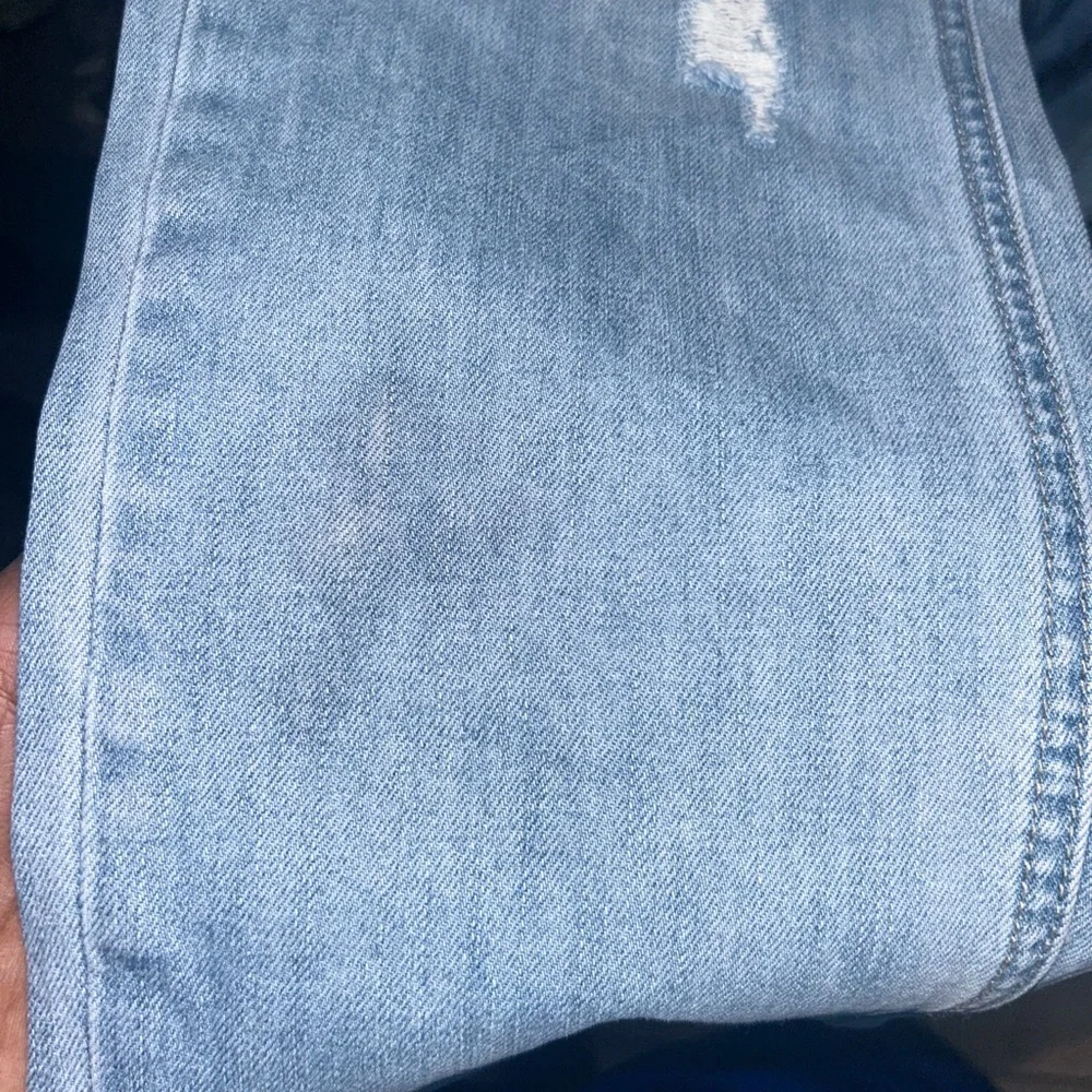 Y2K American Rag Patchwork Light Wash Jeans Mens 34x32 - Picture 5 of 5